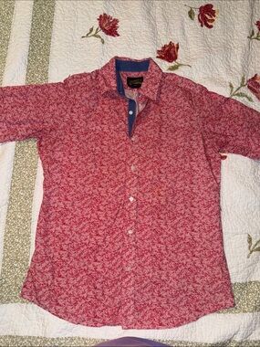 Cremieux Mens Red Floral Button-Down Shirt
